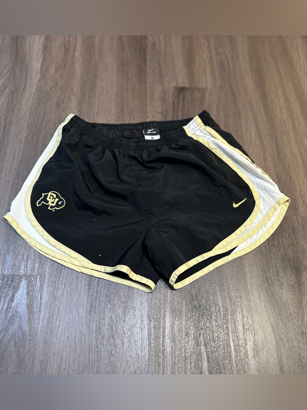 Colorado Buffaloes Nike Dri-FIT Running Shorts Black Gold Size M